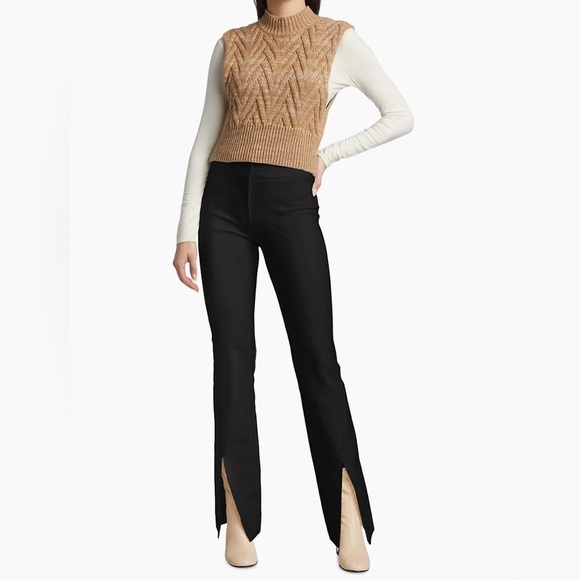 Maeve Pants - Maeve by Anthropologie Black Slit-Hem Flare High Rise  Trousers Size 2